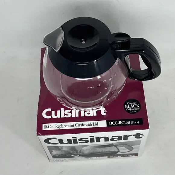 Cuisinart 10-Cup Replacement Carafe w/ Lid DCC-RC10B (Black) NEW - Picture 5 of 6